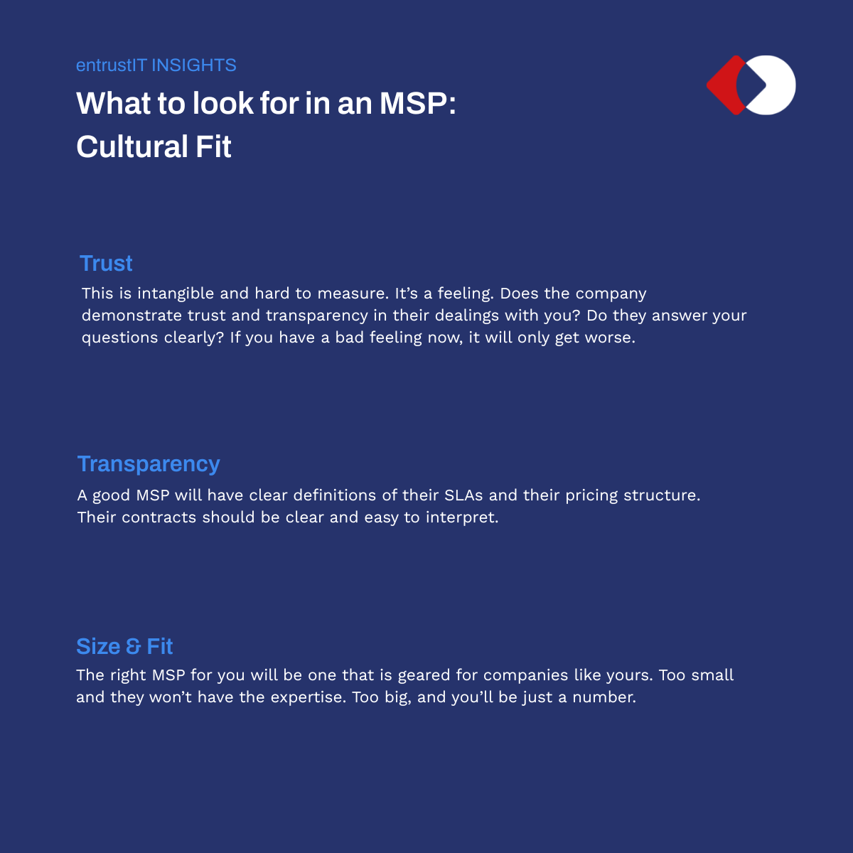 What to look for in an MSP: Cultural Fit