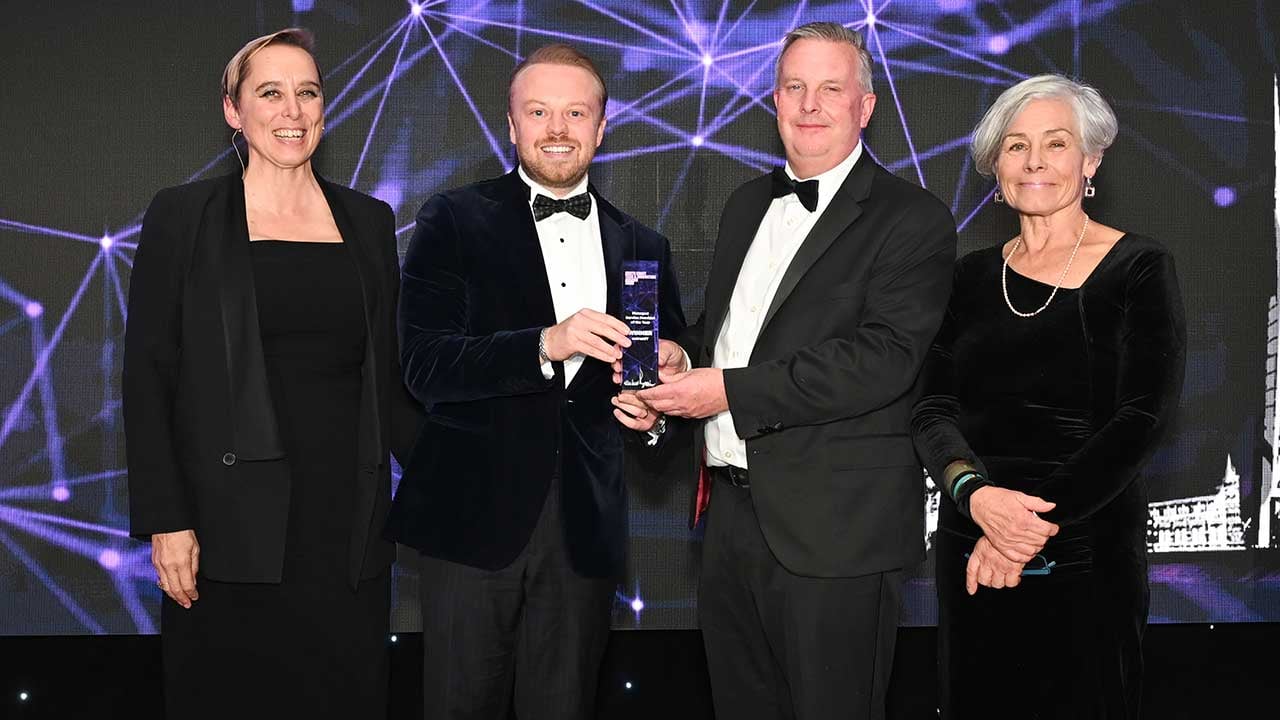 Thomas Dodd and Nigel Lomas accept MSP of the Year award on behalf of entrustIT