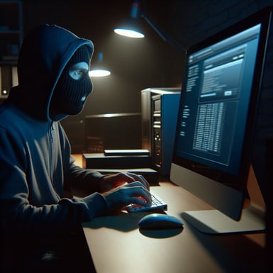 Hacker in front of a computer