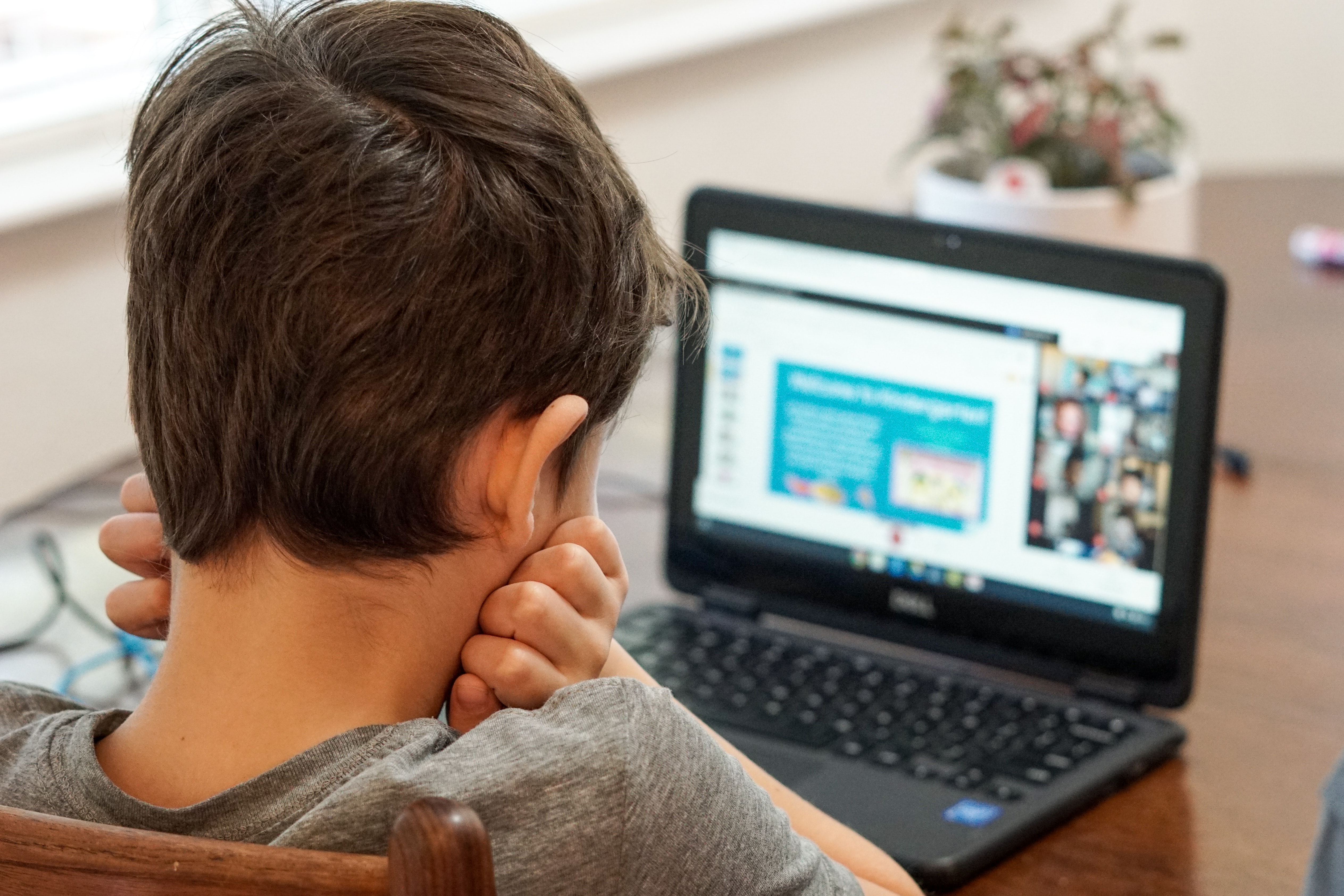 Child learning at a laptop